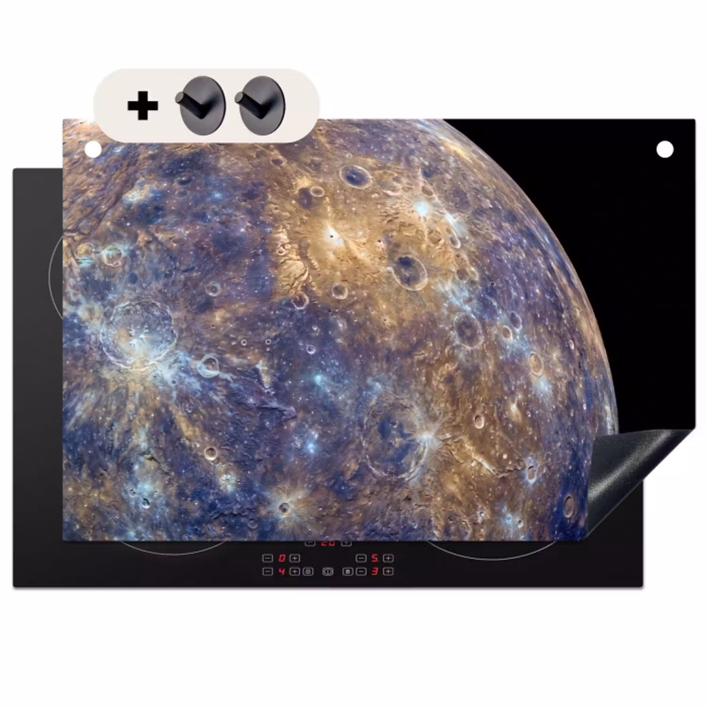 Planeet - Kraters - Ruimte Inductie beschemer met haakjes klein -3d