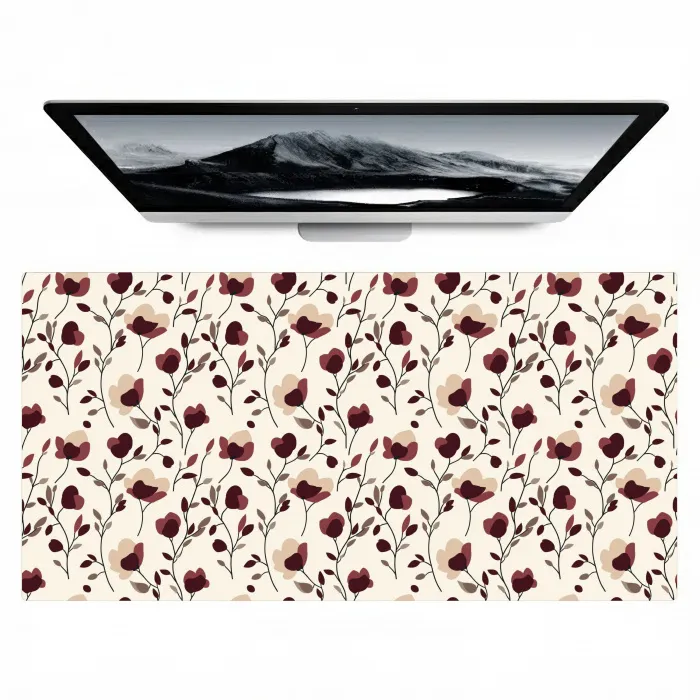 Bloemen - Botanisch - Bordeaux Muismat XXL klein 681 -zzz3d