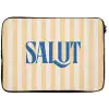 Salut - Quote - Strepen - Geel - Blauw - Wit laptophoes neopreen klein -zkaufland3dotto