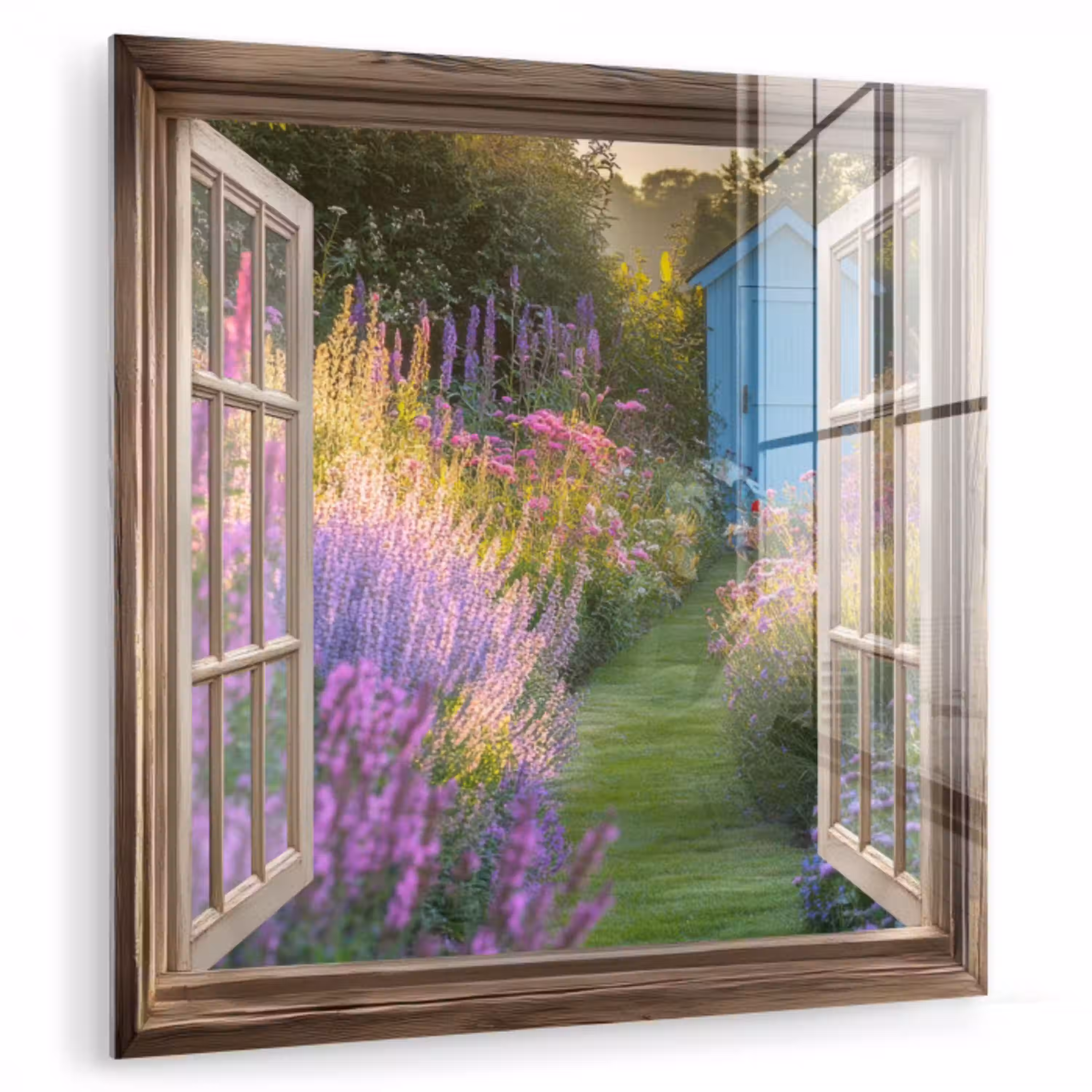 Doorkijk - Bloemen - Raam - Natuur plexiglas 5mm klein -zzzproduct_nieuw