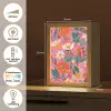 Roze - Bloemen - Wit - Oranje Light Box met kabel (Tafellamp) klein -USP_NL
