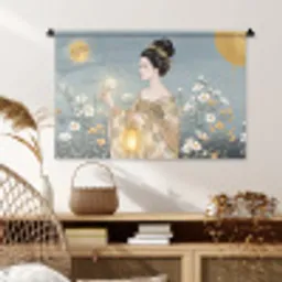 Aziatisch - Vrouw - Kimono Wandkleed katoen middel -sfeer5