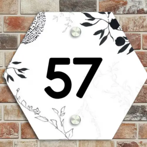 Botanisch - Traditioneel Naambord Hexagon klein -sfeer2