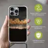 Gouden Bomen in Mistig Landschap Hoesje iPhone 16 Pro Max met koord klein -sfeer2_NL