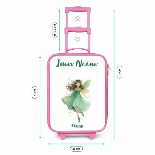 Zwevende groene elf Kinderkoffer - Roze klein -productfoto_formaten