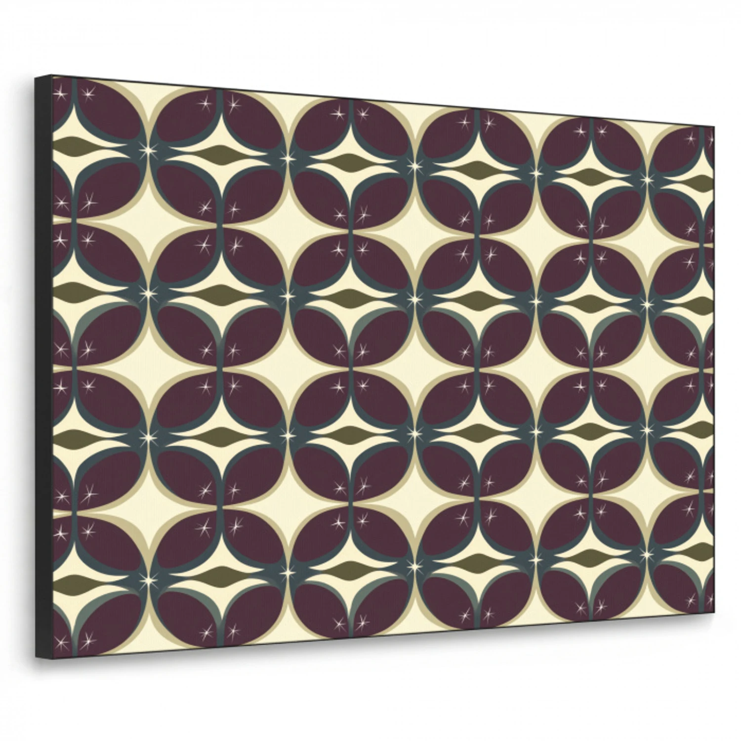 Cirkel - Retro - Kleurrijk Textielframe zwart klein 947 -3d