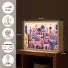 Kleurrijke stad - Zon - Islamitisch Light Box met batterij (Wandlamp) middel -USP_websiteoverzichtNL