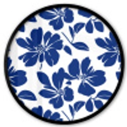 Floraal - Modern - Blauw Fotolijst rond zonder passe partout klein 856 -3d