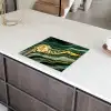 Gouden Storm op Groen Marmer Inductie beschermer vinyl 3mm middel -sfeer8