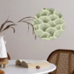 Waaier - Blad - Groen Wandcirkel behangsticker klein 186 -sfeer3