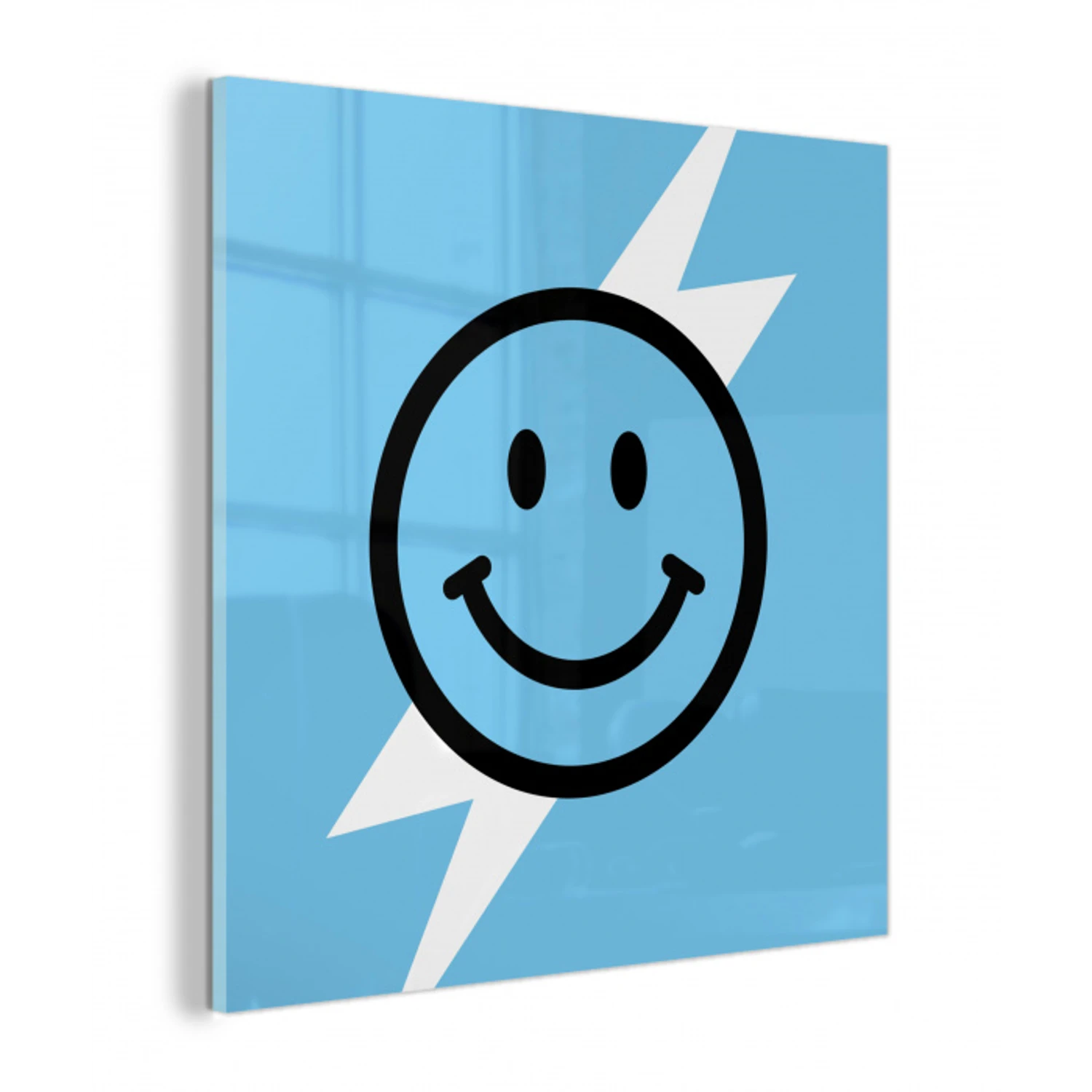 Smiley - Blauw - Bliksem plexiglas 5mm klein -z3d