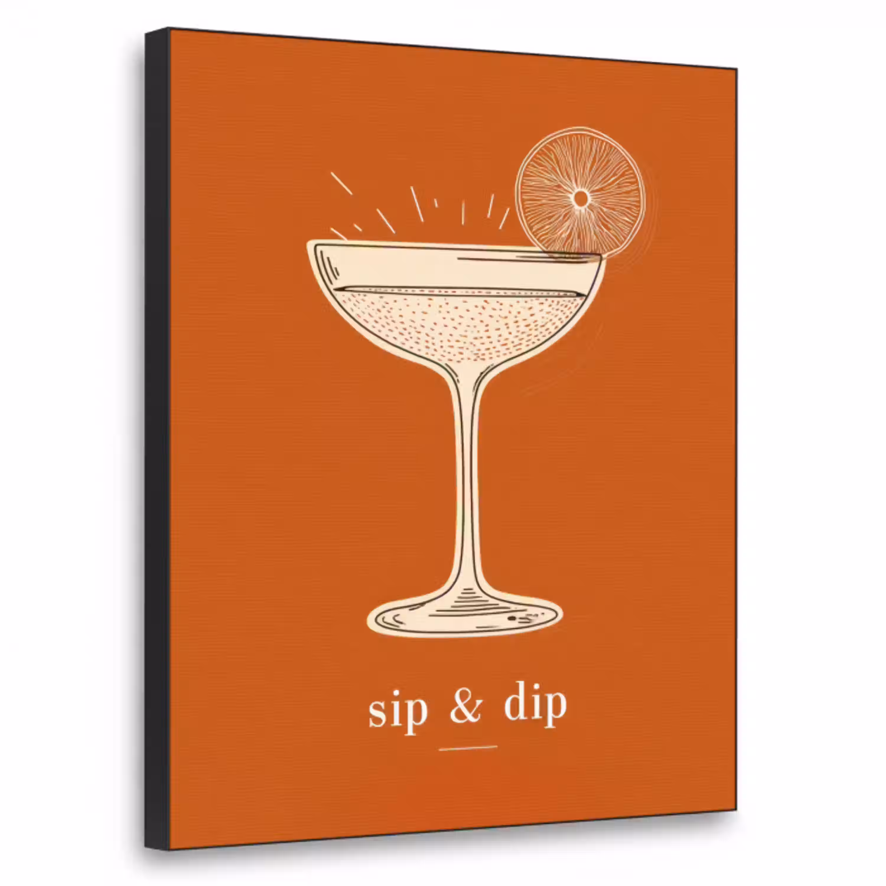 Cocktail - Oranje - Zomer - Quote Textielframe - compleet frame klein -3d