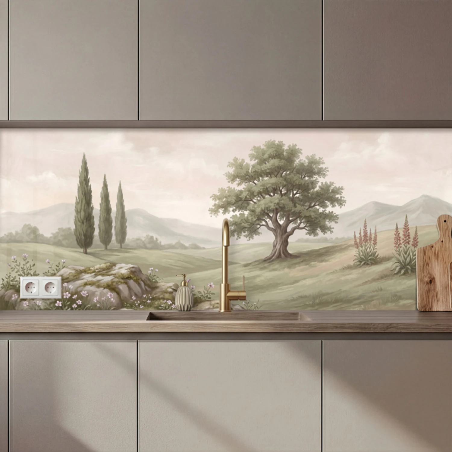 Heuvellandschap - Bomen - Natuur - Groen keuken achterwand 2 middel zz_3dshopping