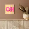 Tekst - Strepen - Roze aluminium wit klein -sfeer4