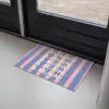 Try again - Strepen - Roze - Verticaal - Blauw Deurmat klein -sfeer2