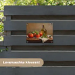 Tomaten - Olijfolie - Stilleven tuinposter los doek klein -sfeer3