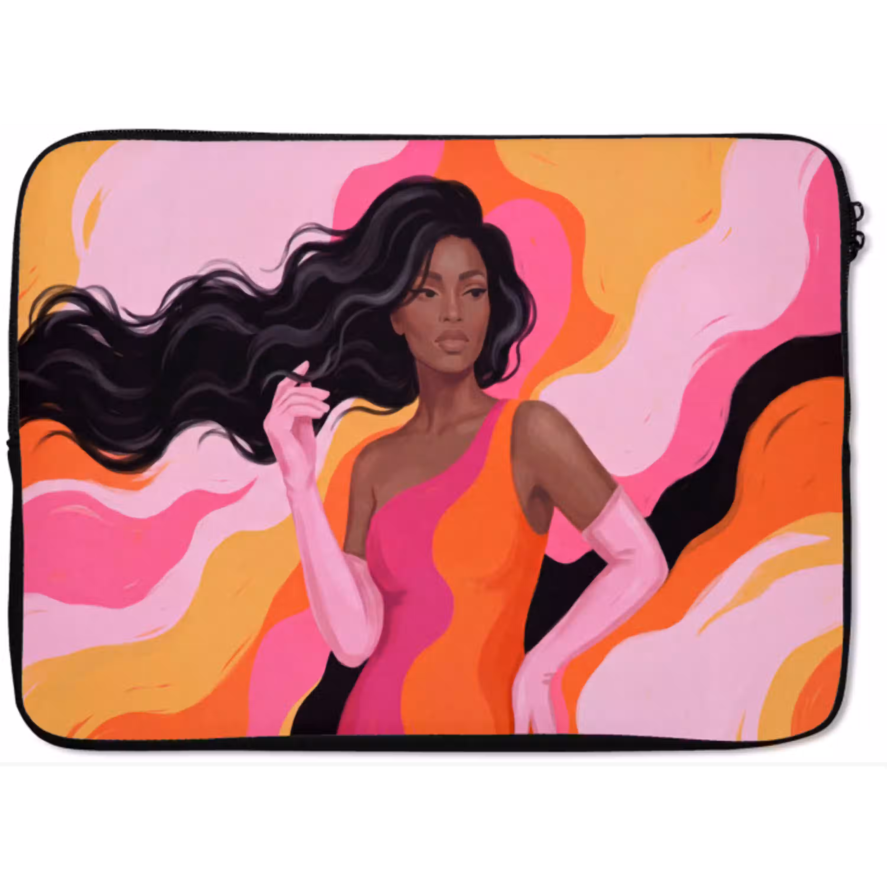 Vrouw - Portret - Kleurrijk - Modern - Kunst laptophoes neopreen klein -zkaufland3dotto