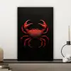Krab - Rood - Vissen - Schaaldieren canvas 2cm klein -sfeer6