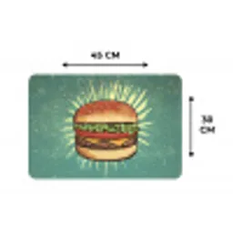 Hamburger - Illustratie - Sla - Kaas Placemat vinyl groot -specs