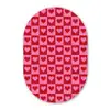 Rood - Roze - Schaakbord - Valentijn Wandcirkel Ovaal Glas middel -3d