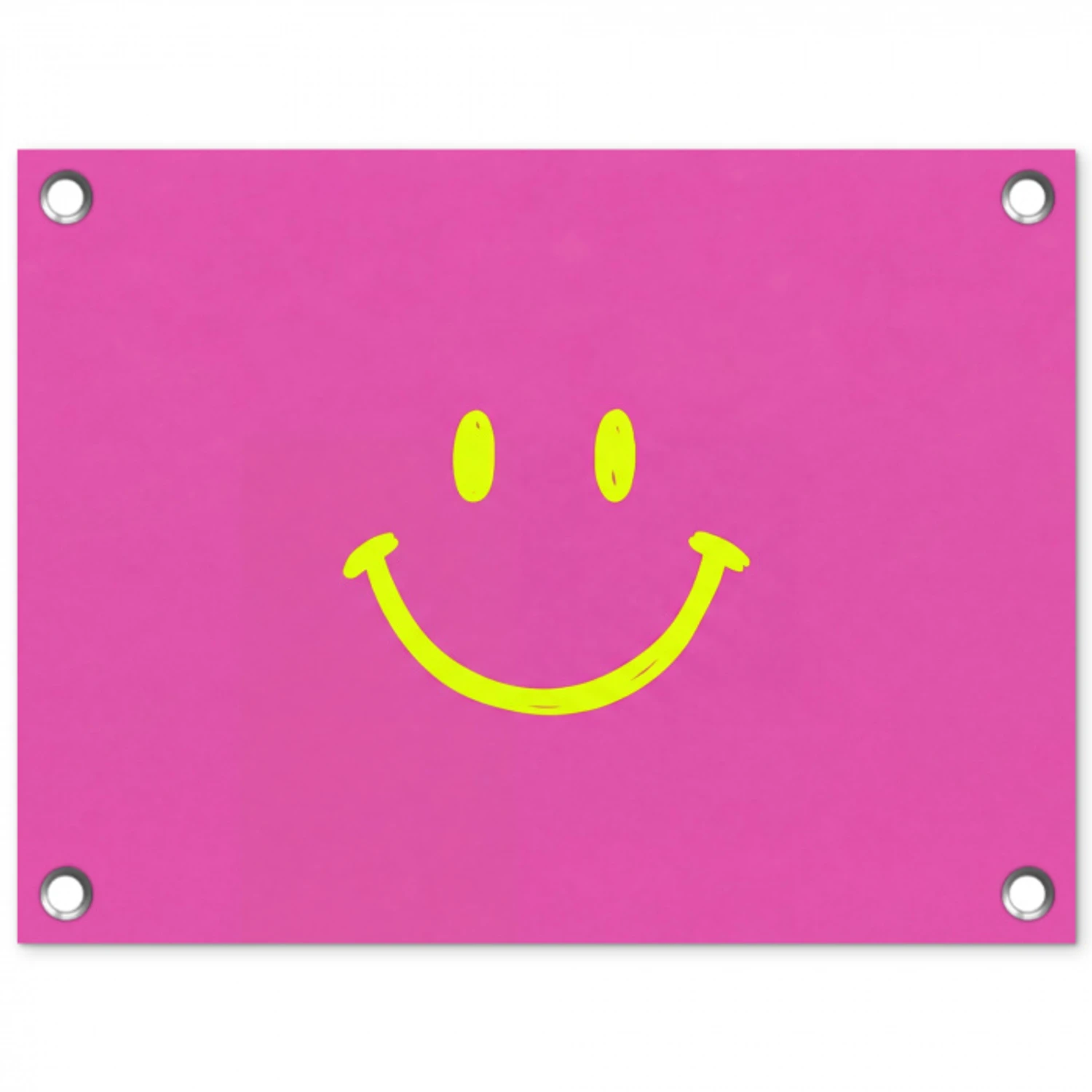 Smiley - Vrolijk - Roze tuinposter los doek klein -3d