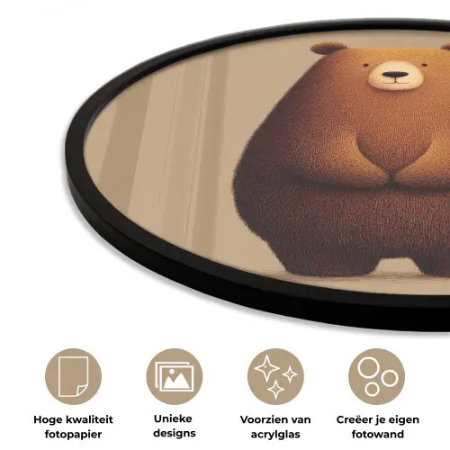 Beer - Minimalistisch - Bruin Fotolijst rond zonder passe partout klein -closeup_NL