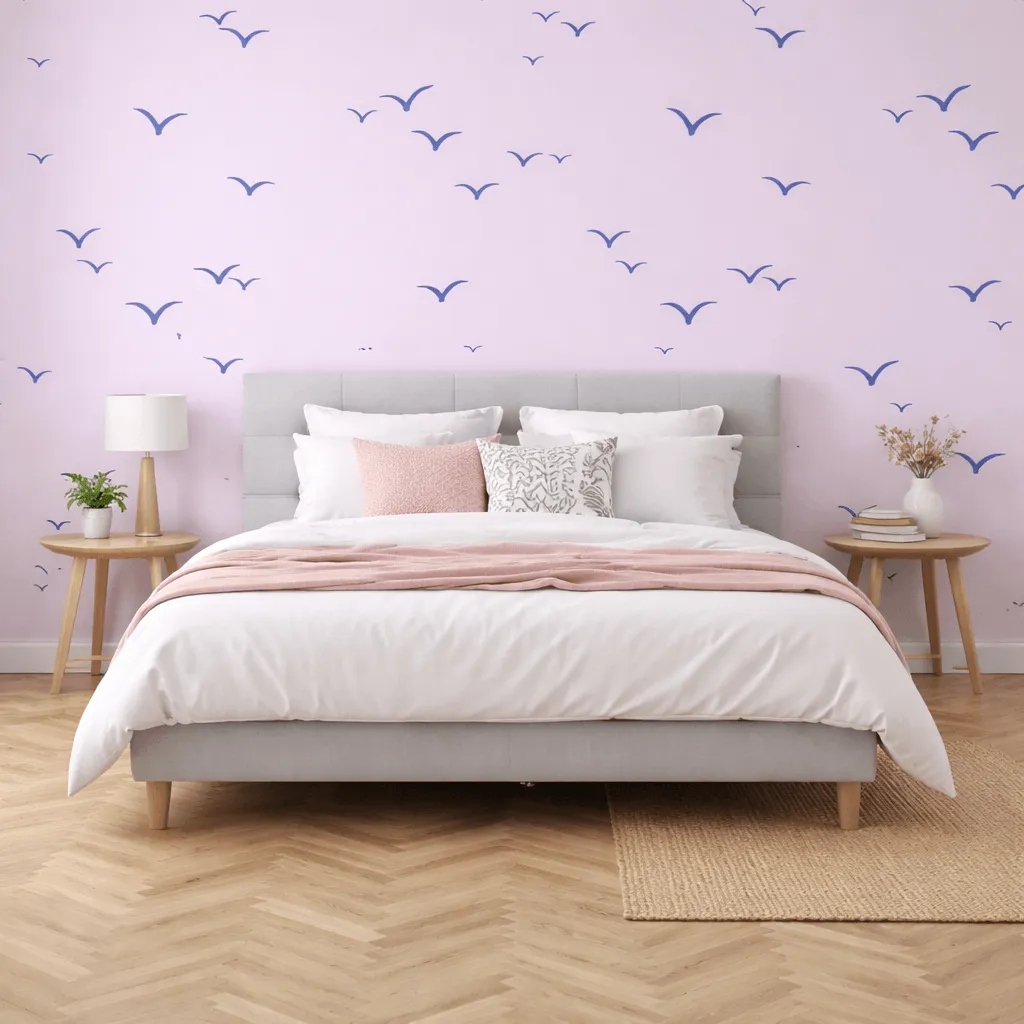 Hinterm Bett Akzentwand Schlafzimmer rosa