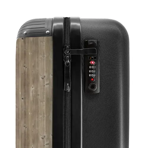 Vergrijsd vurenhout met ruwe textuur NBS - Handbagage koffer - Volwassenen Unisex middel -slot
