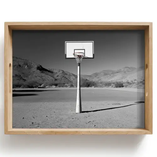 Basketbalpaal - Landschap - Zand - Wit Dienblad Rechthoek middel -z3d_shopping