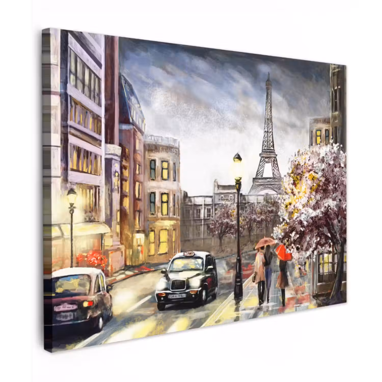 Canvas schilderij - Schilderij - Parijs - Frankrijk - Olieverf