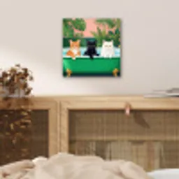 Badkamer - Kattenparade - Kleurrijk aluminium wit klein -sfeer3