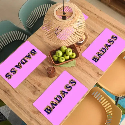 Felroze - Badass - Panterprint - Schaduw Placemat vinyl groot -zzsfeer5_Kitchenyeah-website