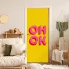 Oh ok - 3D - Geel - Roze deurposter klein -sfeer2