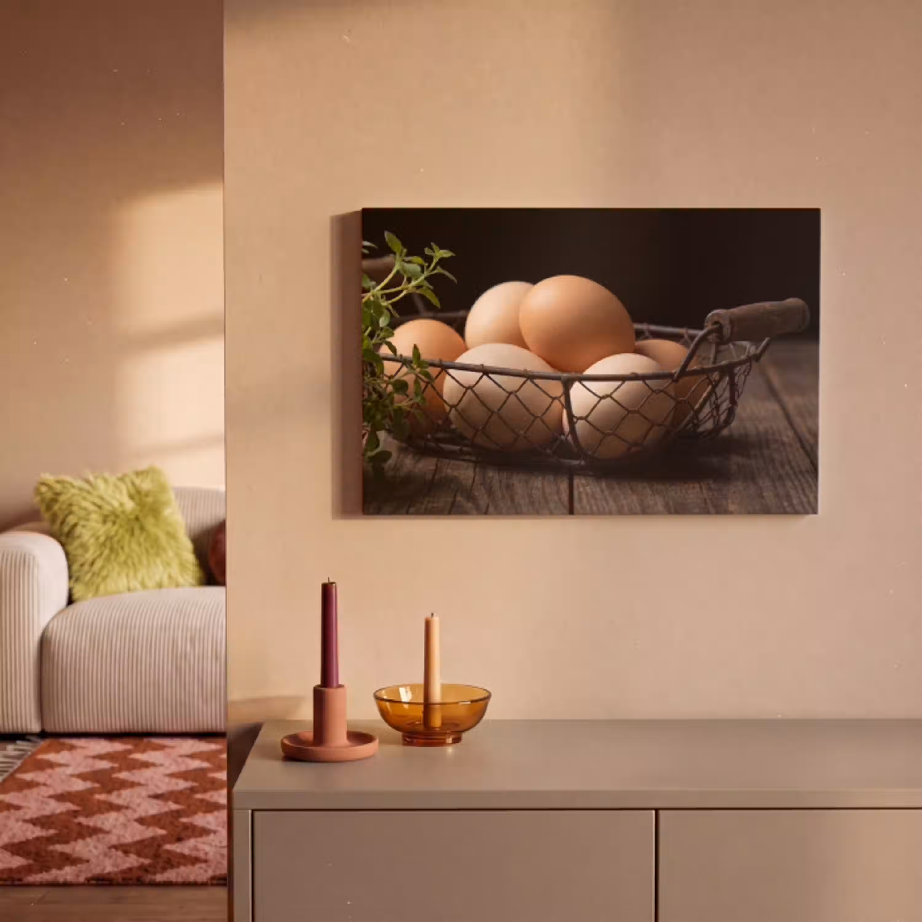 Eieren - Mand - Eten canvas 2cm klein -sfeer1