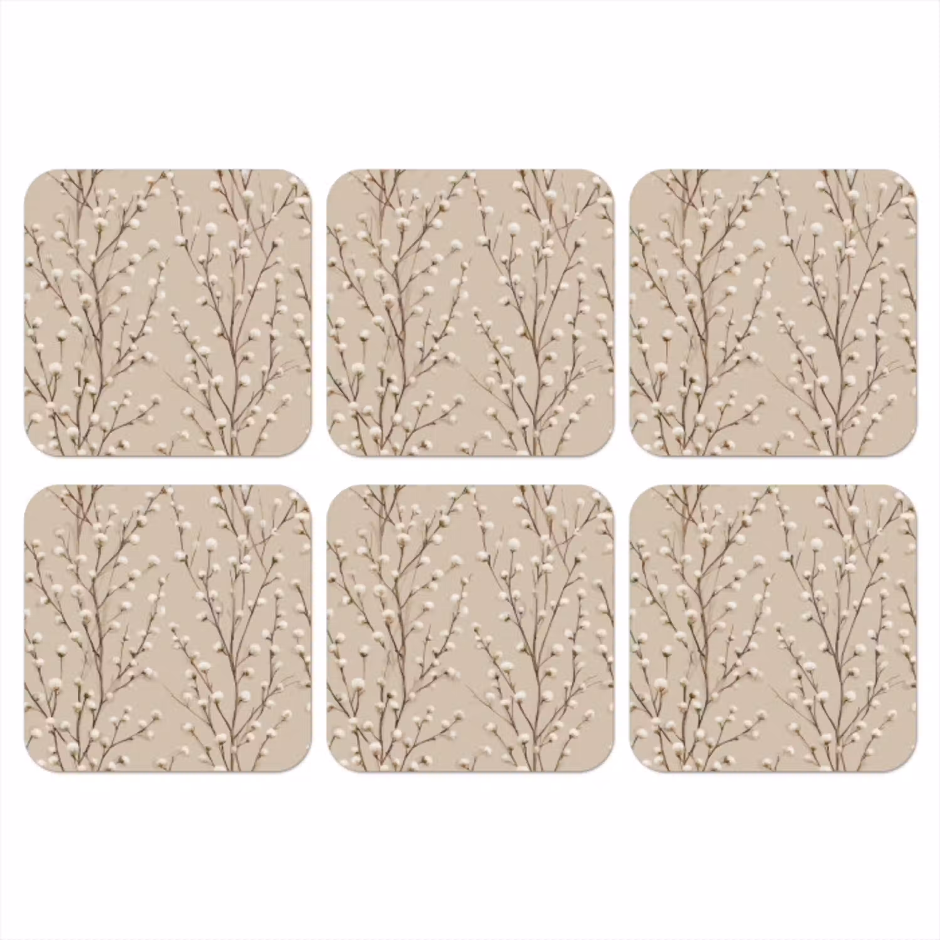 Katoen - Natuur - Taupe onderzetter kurk middel 366 -3d