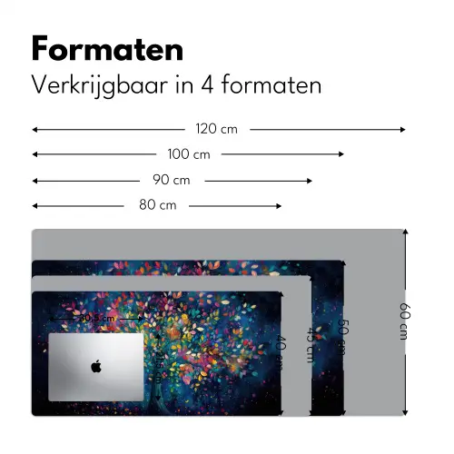 Kleurrijk - Boom - Magisch - Abstract Muismat XXL klein -sfeer5