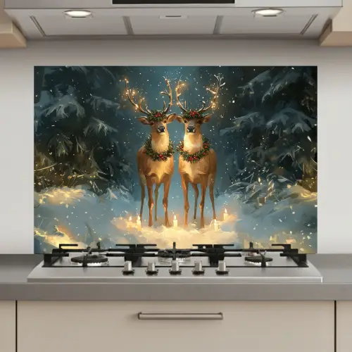 Dennensprookje - Rendier - Nacht keuken achterwand spatscherm klein -3d_website