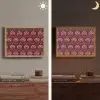 Bloemen - Waaier - Paars Light Box met batterij (Wandlamp) middel 907 -sfeer3