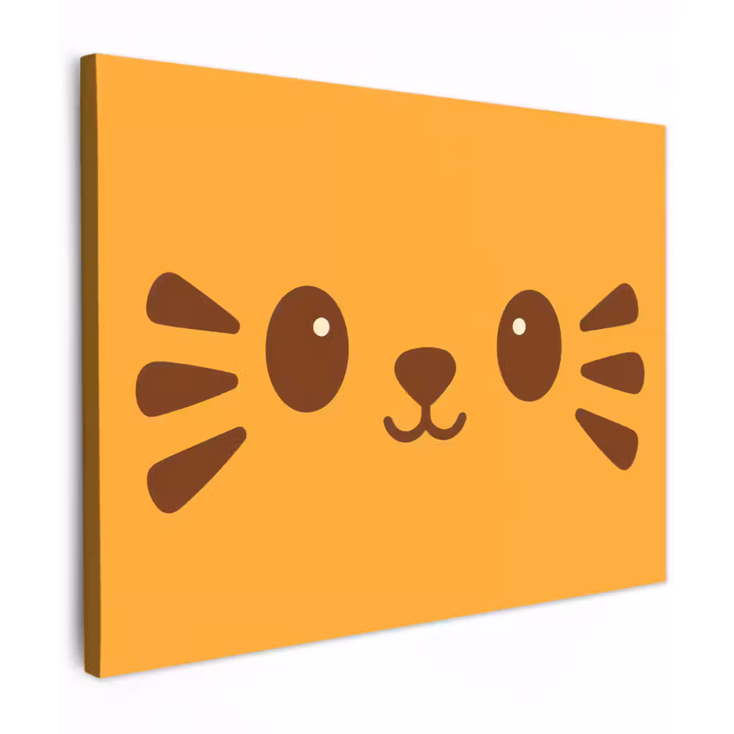 Leinwandbild - Katze - Vereinfacht - Orange - Fröhlich