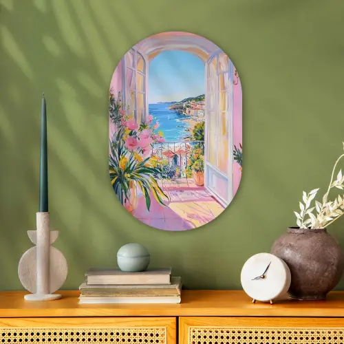 Roze - Buiten - Verf Wandcirkel Ovaal Forex klein -sfeer2