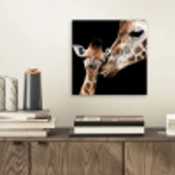 Giraffe - Dieren - Zwart - Portret - Dieren aluminium wit klein -sfeer1