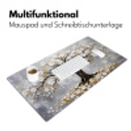 Boom - Bloemen - Natuur - Abstract - Wit Muismat XXL klein -ysfeer4_duits