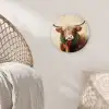 Kerst - Schotse Hooglander - Bruin - Krans Wandcirkel kunststof plaat 5mm dik klein -sfeer5
