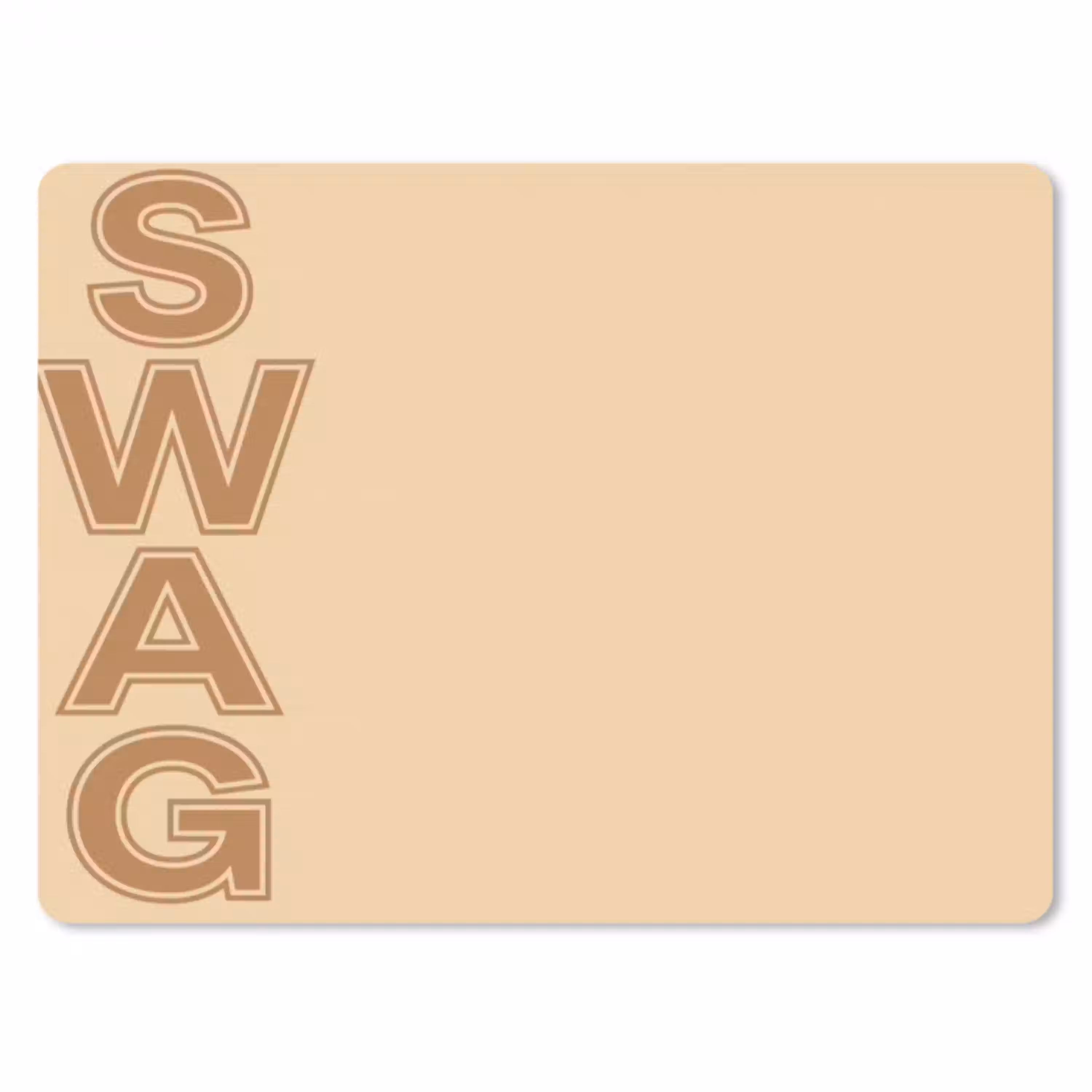 Swag - Bruin - Beige muismat rubber klein -3d