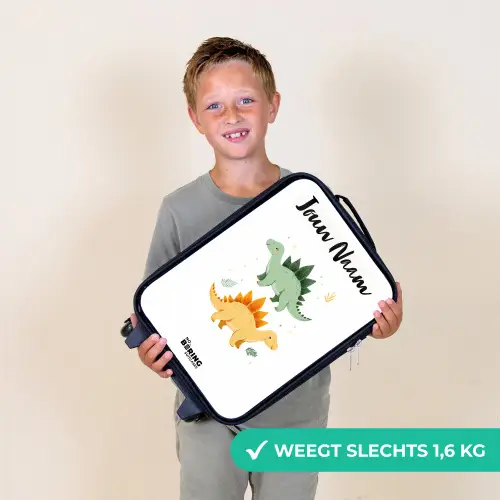 Dinos - Dieren - Groen - Oranje Kinderkoffer - Zwart klein -sfeer4_NL