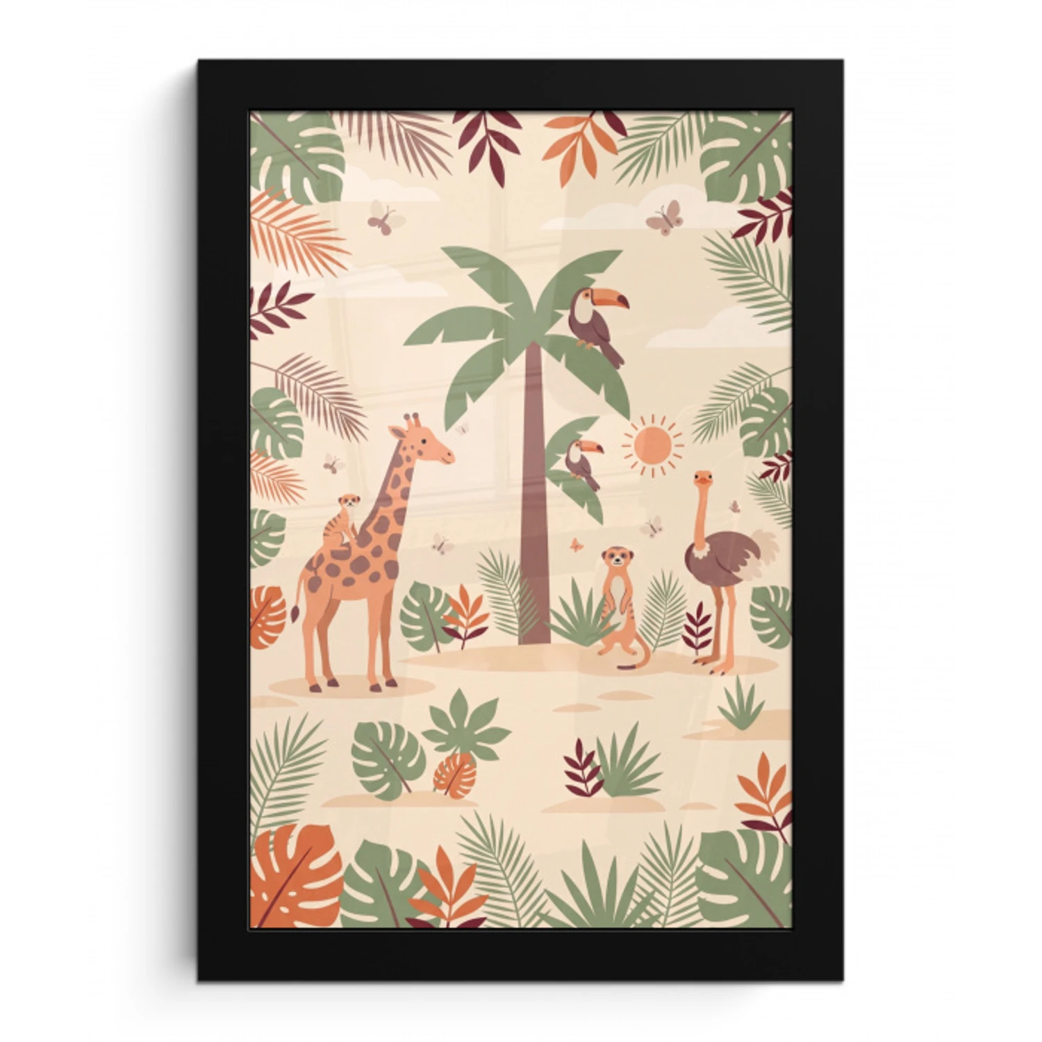 Dieren - Tropisch - Safari - Kleurrijk fotolijst zwart zonder passe partout klein -3d