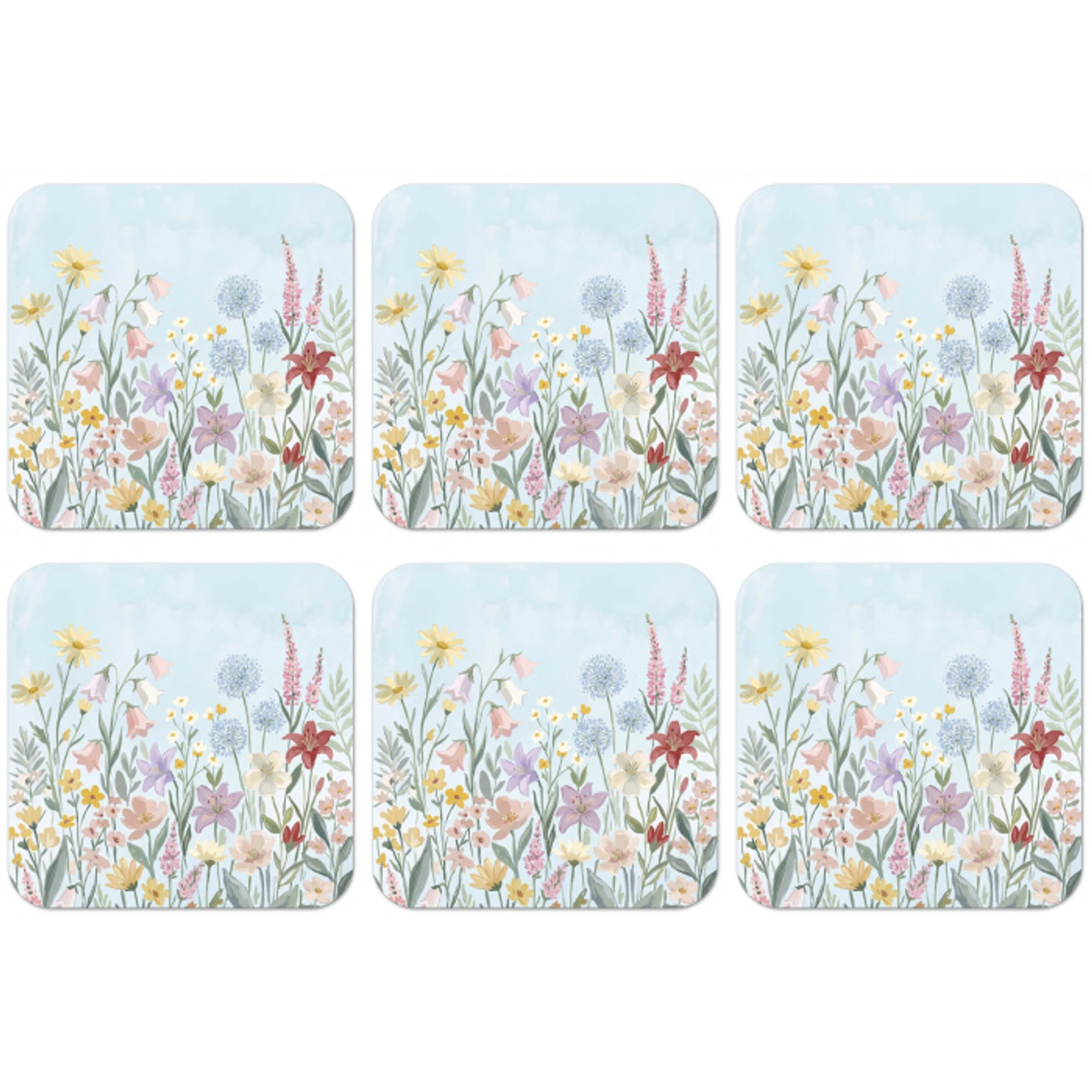 Weidebloemen - Illustratie - Kleurrijk onderzetter kurk middel -zkaufland3dotto