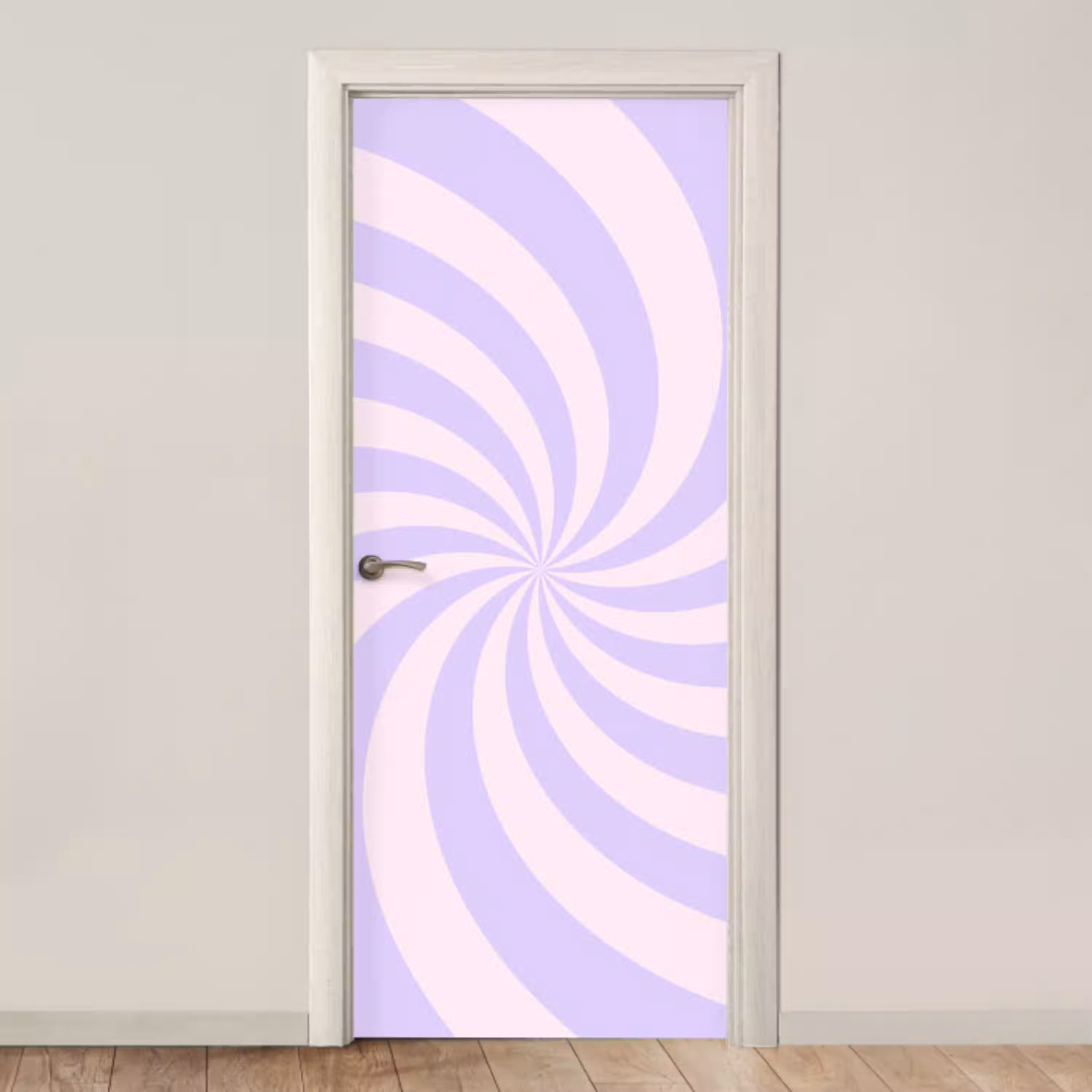 Patroon - Spiraal - Abstract - Modern - Paars-Roze deurposter klein -3d_beige
