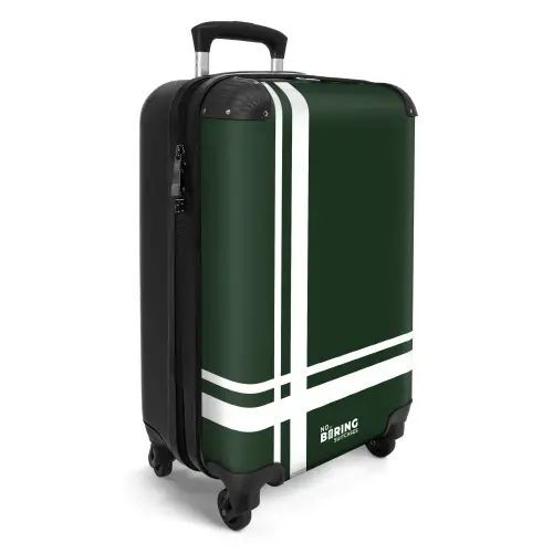 Donkergroene achtergrond met wit kruispatroon linksonder NBS - Handbagage koffer - Kinderen Unisex middel -productfoto_3d
