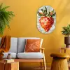 Aardbei - Rood - Mozaïek - Fruit Wandcirkel Ovaal Forex klein -sfeer4